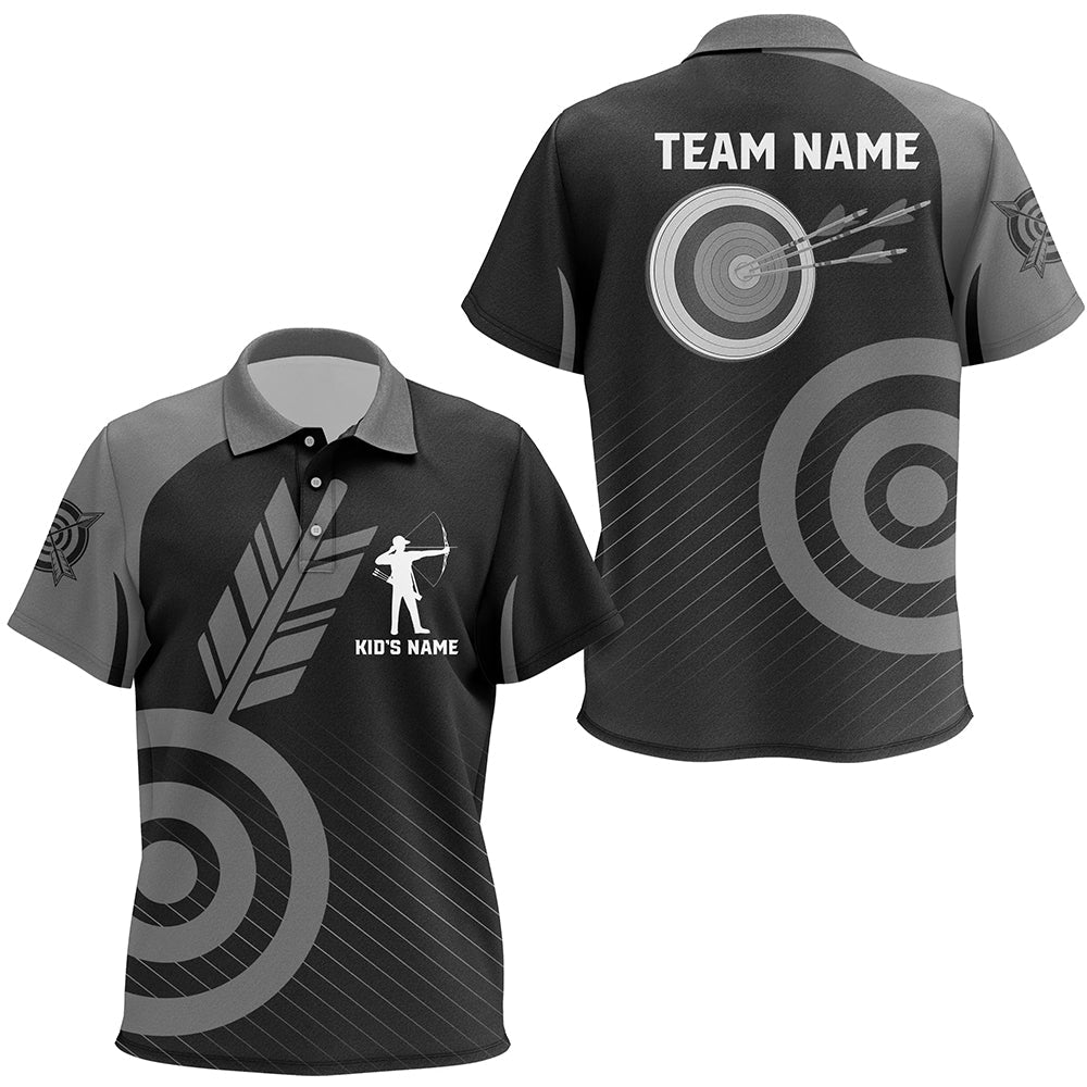 Personalized Grey Archery Jerseys Custom Archery Polo Shirts Team League Archery Shirts