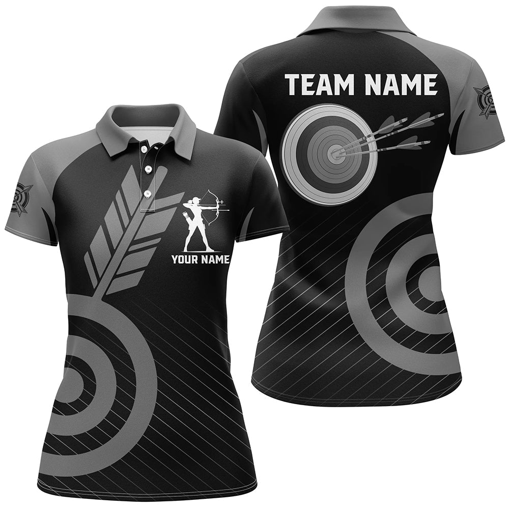 Personalized Grey Archery Jerseys Custom Archery Polo Shirts Team League Archery Shirts