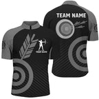 Grey Archery Jerseys Custom Archery Quarter-Zip Shirts Team League Archery Shirts