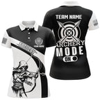 Personalized Funny Archery Player Polo Shirts Custom Black White Archery Jerseys