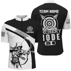 Personalized Funny Archery Player Quarter-Zip Shirts Custom Name Archery Jerseys