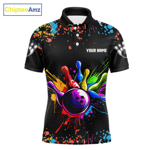 Colorful Funny Bowling Jersey Custom Bowling Team Shirts Polo & 1/4 Zip, Bowling Gifts