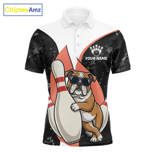 Personalized Funny Bulldog Bowling Shirts Custom Bowling Team Jersey Polo & 1/4 Zip