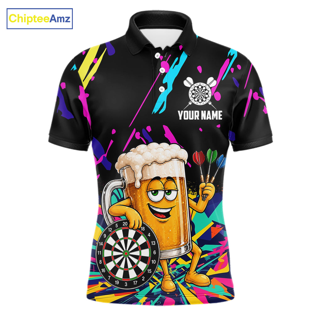 Colorful Funny Beer Darts Shirts Cusom Darts Team Jersey Polo & Quarter Zip, Darts Gifts