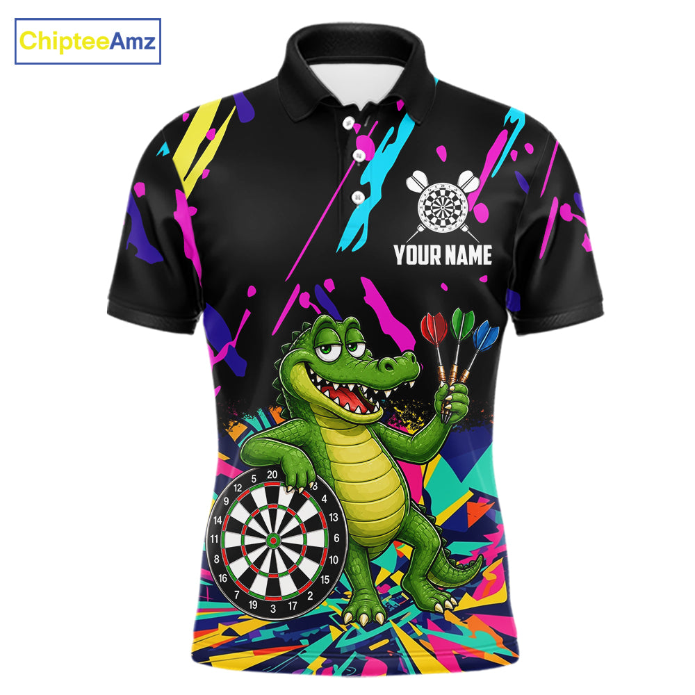 Colorful Funny Alligator Darts Shirts Cusom Darts Team Jersey Polo & Q/4 Zip, Darts Gifts