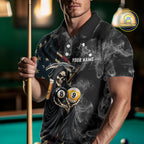 US Flag Grim Reaper Smoke Beer Billiard Shirt Custom 8 Ball & 9 Ball Pool Team Jersey
