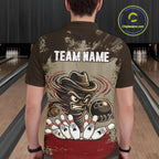 Funny Tornado Grunge Bowling Shirt Custom Bowling Team Jersey Polo & Quarter Zip Shirts