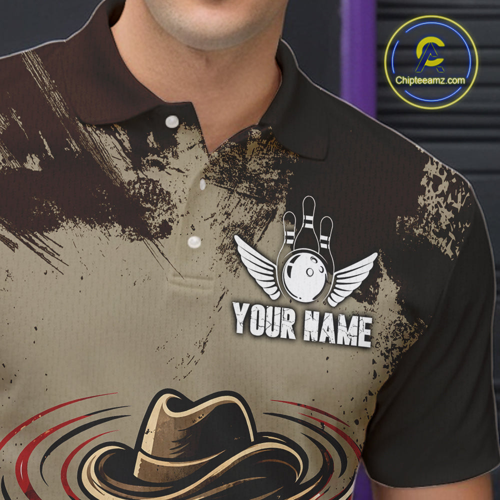 Funny Tornado Grunge Bowling Shirt Custom Bowling Team Jersey Polo & Quarter Zip Shirts