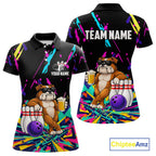 Colorful Bowling Jersey Funny Bulldog Bowling Polo & 1/4 Zip Custom Bowling Team Shirts