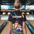 Colorful Bowling Jersey Funny Bulldog Bowling Polo & 1/4 Zip Custom Bowling Team Shirts