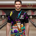 Colorful Bowling Jersey Funny Bulldog Bowling Polo & 1/4 Zip Custom Bowling Team Shirts