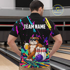 Colorful Bowling Jersey Funny Bulldog Bowling Polo & 1/4 Zip Custom Bowling Team Shirts