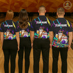 Colorful Bowling Jersey Funny Bulldog Bowling Polo & 1/4 Zip Custom Bowling Team Shirts