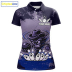 Funny Tornado Purple Grunge Bowling Shirts Custom Bowling Team Jersey Polo & Quarter Zip