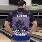 Funny Tornado Purple Grunge Bowling Shirts Custom Bowling Team Jersey Polo & Quarter Zip
