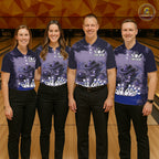 Funny Tornado Purple Grunge Bowling Shirts Custom Bowling Team Jersey Polo & Quarter Zip