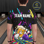 Colorful Bowling Jersey Funny Beer Bowling Polo & 1/4 Zip Custom Bowling Team Shirts