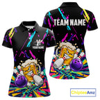 Colorful Bowling Jersey Funny Beer Bowling Polo & 1/4 Zip Custom Bowling Team Shirts
