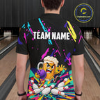 Colorful Bowling Jersey Funny Beer Bowling Team Shirts Custom Bowling Polo & 1/4 Zip