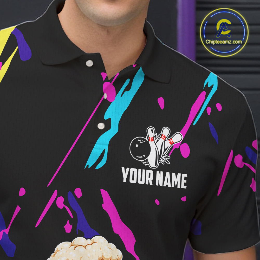Colorful Bowling Jersey Funny Beer Bowling Team Shirts Custom Bowling Polo & 1/4 Zip