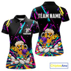 Colorful Bowling Jersey Funny Beer Bowling Team Shirts Custom Bowling Polo & 1/4 Zip