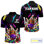 Colorful Bowling Jersey Funny Bourbon Drunk Bowling Team Shirts Custom Bowling Gifts