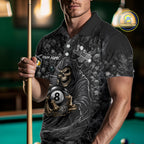 Personalized Grim Reaper Billiard Shirts Custom 8 Ball Pool Team Jersey Polo & 1/4 Zip