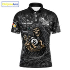 Personalized Grim Reaper Billiard Shirts Custom 8 Ball Pool Team Jersey Polo & 1/4 Zip