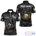 Personalized Grim Reaper Billiard Shirts Custom 8 Ball & 9 Ball Pool Team Jersey