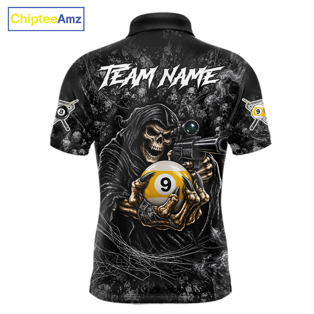 Personalized Grim Reaper Billiard Shirts Custom 8 Ball & 9 Ball Pool Team Jersey