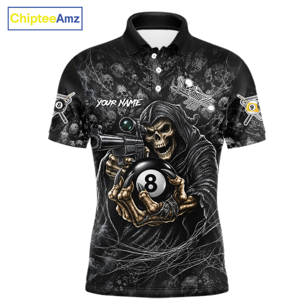 Personalized Grim Reaper Billiard Shirts Custom 8 Ball & 9 Ball Pool Team Jersey