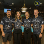 Custom Camo Grim Reaper Billiard Shirts, 8 Ball Pool Team Jersey Polo & Quarter Zip