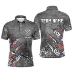 Custom Archery Target Pattern Grey Grunge Polo Shirts Best Custom Team Name Archery Jerseys