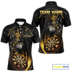 Black And Gold Custom Wolf Darts Shirts Custom Darts League Team Jersey Polo & Quarter Zip