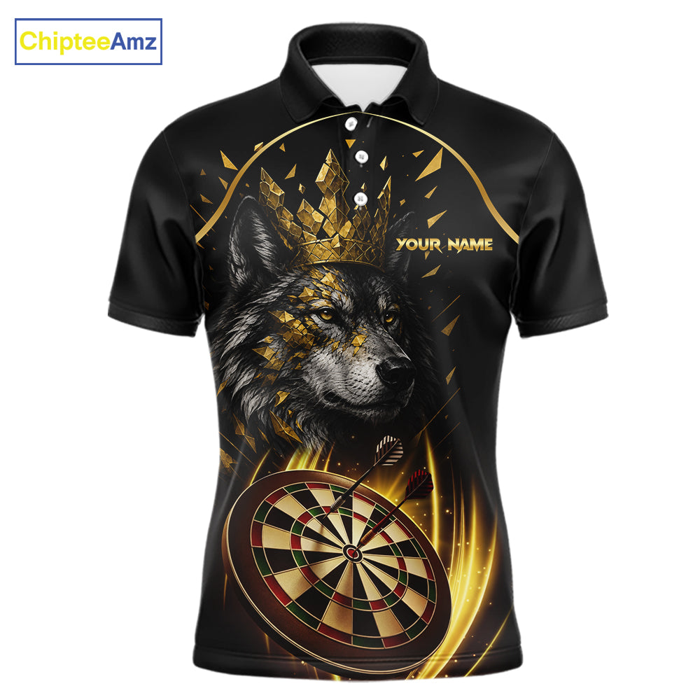 Black And Gold Custom Wolf Darts Shirts Custom Darts League Team Jersey Polo & Quarter Zip
