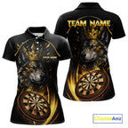 Black And Gold Custom Wolf Darts Shirts Custom Darts League Team Jersey Polo & Quarter Zip