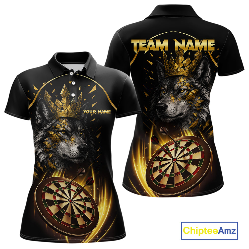 Black And Gold Custom Wolf Darts Shirts Custom Darts League Team Jersey Polo & Quarter Zip