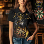 Black And Gold Custom Wolf Darts Shirts Custom Darts League Team Jersey Polo & Quarter Zip