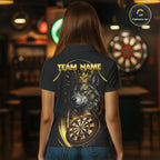 Black And Gold Custom Wolf Darts Shirts Custom Darts League Team Jersey Polo & Quarter Zip