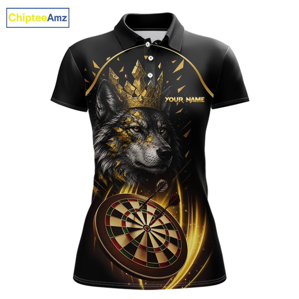 Black And Gold Custom Wolf Darts Shirts Custom Darts League Team Jersey Polo & Quarter Zip