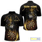 Black And Gold Custom Wolf Darts Shirts Custom Darts League Team Jersey Polo & Quarter Zip