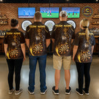 Black And Gold Custom Wolf Darts Shirts Custom Darts League Team Jersey Polo & Quarter Zip