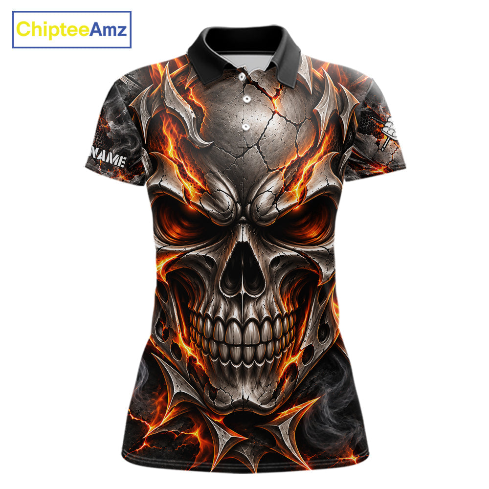 Custom Metal Skull Crown 9 Ball Pool Fire Billiard Shirts, Billiard League Team Jersey
