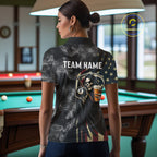 US Flag Grim Reaper Smoke Billiard Shirt Custom 8 Ball Pool Team Jersey Polo & 1/4 Zip