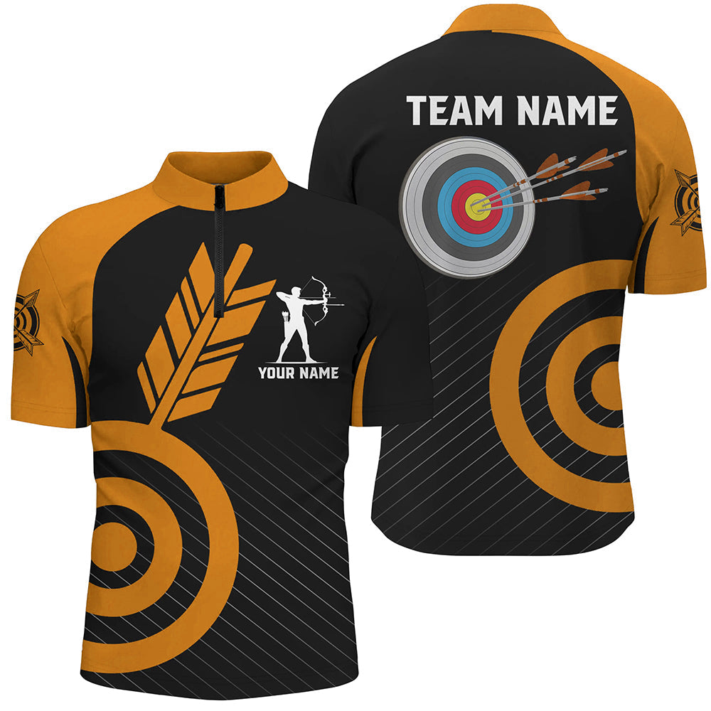 Personalized Orange Archery Jerseys Custom Archery Shirts Team League Archery Uniform
