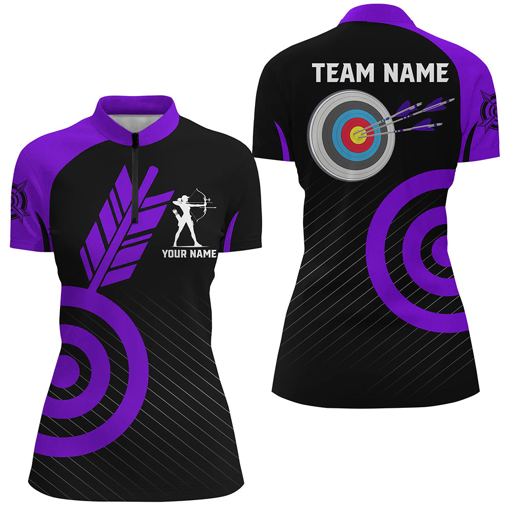 Personalized Purple Archery Jerseys Custom Archery Shirts Team League Archery Uniform