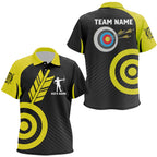 Personalized Yellow Archery Jerseys Custom Archery Shirts Team League Archery Uniform