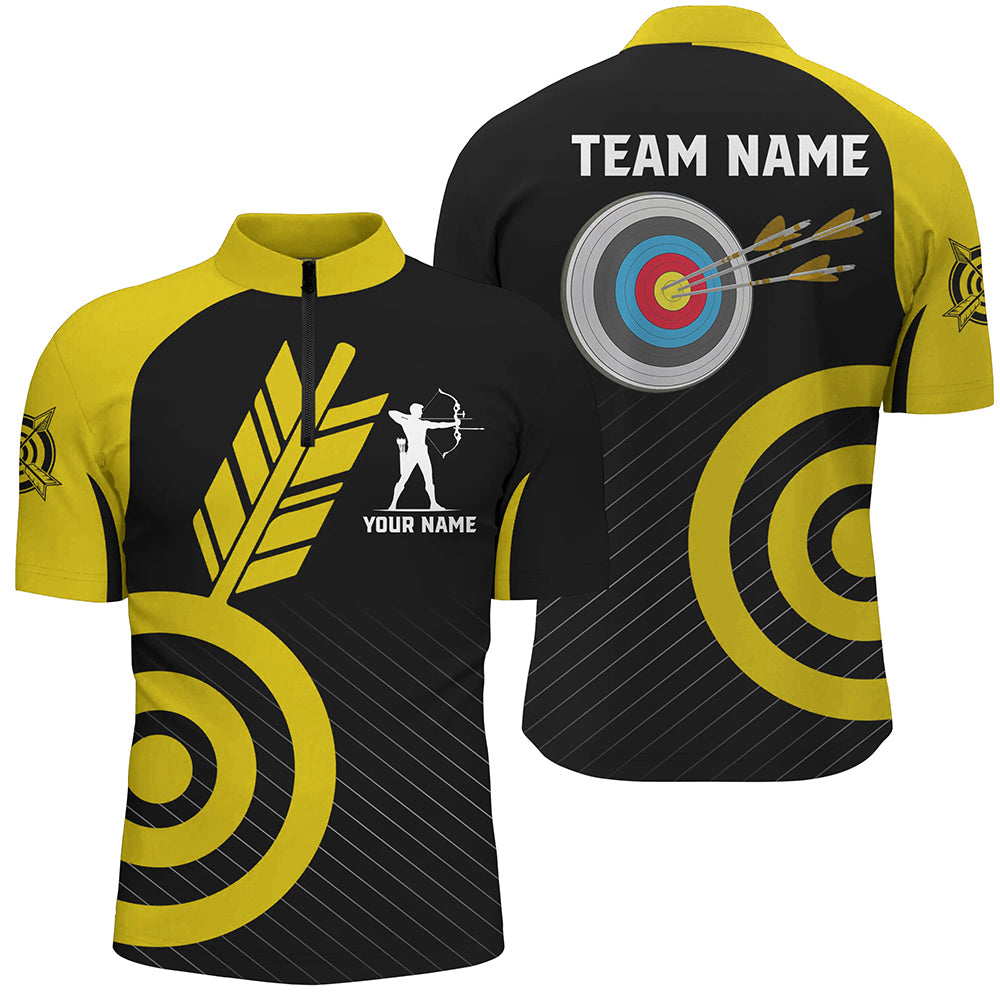 Personalized Yellow Archery Jerseys Custom Archery Shirts Team League Archery Uniform