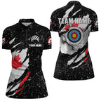 Grunge Canada Flag Archery Sets Quarter-Zip Shirts Custom Patriotic Archery Jersey