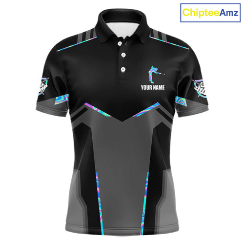 Holographic 8 Ball Billiard Jersey Custom Polo & 1/4 Zip Billiard Shirts, Pool Team Shirt